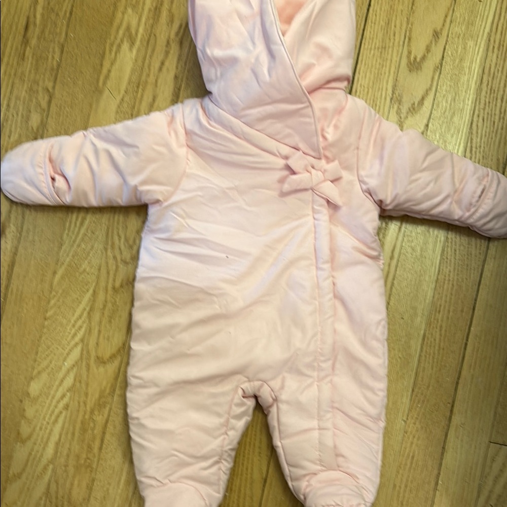 Pink Baby Snowsuit with Hood